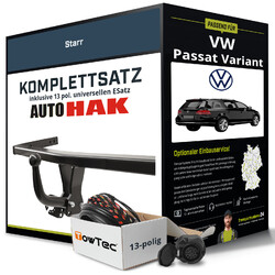 Für VW Passat Variant B6 Typ 3C5 Anhängerkupplung starr +eSatz 13pol uni 05- NEUExklusiv für unsere Kunden: Montage ab 449,- Euro