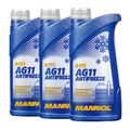 3 (3x1) Liter MANNOL Antifreeze AG11 Frostschutz Konzentrat blau