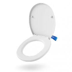 Toilettendeckel mit Absenkautomatik oval antibakterieller WC Sitz weiß