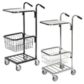 Kongamek Mini- Servierwagen mit Ladefläche 410x355mm und Korb Bremse optional