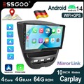4+64G Android Apple Carplay Autoradio GPS Für Toyota Aygo Peugeot 107 Citroen C1