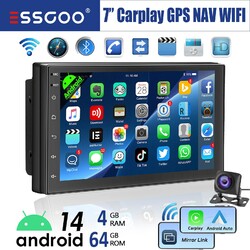 Doppel 2 DIN Android 14 4+64G Carplay Autoradio GPS NAVI WiFi RDS Bluetooth +KAM
