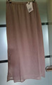 Damen Rock lang Maxirock S M L XL Vintage Taupe Schlitz Elastikbund gecrasht 984