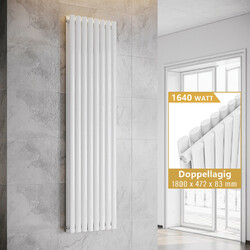 SONNI Heizkörper Design Röhren Flach Paneel Wandheizung Mittelanschluss 1800x475