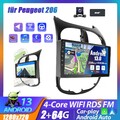 2G+64G Für Peugeot 206 2001-2016  Android 13 Autoradio GPS Navi CarPlay DAB+ RDS