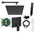 vanvilla Duschset Regendusche mit Duscharmatur Hansgrohe schwarz Unterputz ob