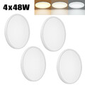 4x48W LED Deckenleuchte Dimmbar Panel ultraflach Rund Deckenlampe Wohnzimmer DE
