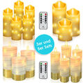 KESSER® LED Kerzen 3er 5er Set Echtwachskerze Kerze Fernbedienung Timer Dimmer