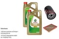 KAMOKA Inspektionspaket Castrol EDGE Titanium FST 5W-30 10L für Jeep Cherokee