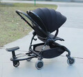 Buggy Board mit Sitz Kiddy Trittbrett für Kinderwagen Rollbrett Mitfahrbrett NEU