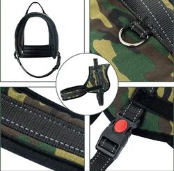 Hundegeschirr Hunde Brustgeschirr verstellbar Gr. M gepolstert Nylon reflektiert