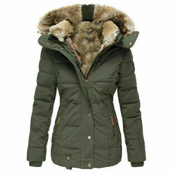 Navahoo warme Damen Winter Jacke lang Teddyfell Winterjacke Parka Mantel Coat DE