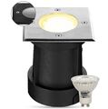 LED Bodeneinbaustrahler Außen IP67 - GU10 230V Bodenstrahler Gartenleuchte Eckig