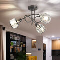 Design Decken Strahler Leuchte Chrom Wohn Zimmer Beleuchtung Glas Kristall Lampe