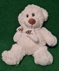 Teddybär weiss Plüschbär Kuschelbär Stoffbär Teddy Bär Plüschtier Plüsch 33cm
