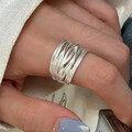 Edler Ring - 925 SILBER Zirkonia - 54 56 58 60 61 62 - Pavé Cluster Band Solitär