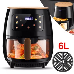 Heißluftfritteuse XXL Air fryer Backofen Fritteusen Heißluft Friteuse Grill 6L