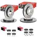 brembo MAX BREMSSCHEIBEN + BELÄGE VORNE+HINTEN passend für FORD FIESTA 6 VI MK6