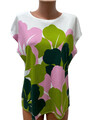 MARC CAIN Gr. 40 - 42  Bluse Top T-Shirt Rosa Grün Weiß Jersey Stretch Geblümt
