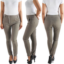 Damen Skinny Stretch Röhrenhose Slim Fit Hose Baggy Aladin Chino Jeans Hüfthose