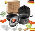 Camping Kochgeschirr Set Aluminium Topf für Outdoor Trekking Survival Urbex