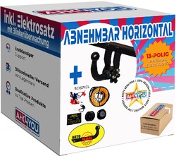 AUTOHAK AHK für Renault Kangoo ab 21 hori. abnehmbar + 13-pol ES ABE