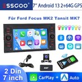 Android 14 Autoradio 2+64G Für Ford Focus Kuga MK7 C S Max GPS NAVI DAB KAM WIFI