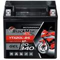 BlackMax YTX20L-BS Motorradbatterie GEL 12V 20Ah 52014 82000 CTX20L-BS GTX20-BS