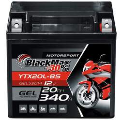 BlackMax YTX20L-BS Motorradbatterie GEL 12V 20Ah 52014 82000 CTX20L-BS GTX20-BS
