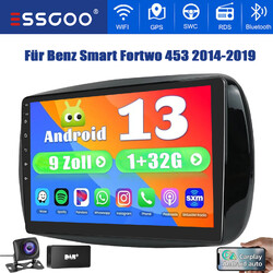 Für Smart Fortwo 453 2014-2019 Android 13 Autoradio GPS Navi DAB Kam 32G CarPlay