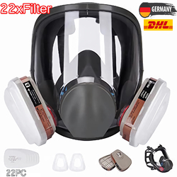 27 in 1 Vollmaske Atemschutz Gasmaske 6800 Staubmaske Lackiermaske 22 Filter DHL