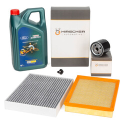 HIRSCHER Filterset + 5L CASTROL 5W20 Motoröl für FORD FOCUS IV MK4 1.5 Ti-VCT