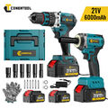 21V Akku-Schlagschrauber + Akkuschrauber 2000、4600r/min 6 Ah 2*Batterie + Koffer