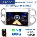 6+128G Für VW Tiguan 5N 2007-2016 9" Autoradio Android14 GPS Navi WIFI BT FM RDS