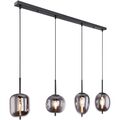 LUXUS HÄNGELEUCHTE HÄNGELAMPE LAMPE RAUCHGLAS 4-FLAMMIG SCHWARZ 76459398
