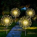 2/4X 200LED Solar Feuerwerk Licht Solarlampe außen Garten Deko Leuchte Stecker