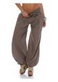 Damen Pumphose mit Gürtel Haremshose Aladinhose einfarbig 3417