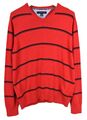 Tommy Hilfiger Pullover Herren Groß Streifenmuster V Ausschnitt Dehnbar Pullover