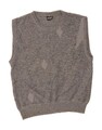 VINTAGE Herren Trägershirt Tank Top IT 52 Large Grau Argyle/Diamant Polyacryl JQ08