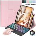 Für iPad 7/8/9/10 Gen Air 5/6 Pro 11 Touchpad QWERTZ Tastatur Mit Maus 360 Hülle