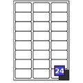 24 Etiketten pro A4 Blatt 63,5 x 33,9 mm weiß Adresse selbstklebend Tintenstrahl Laser