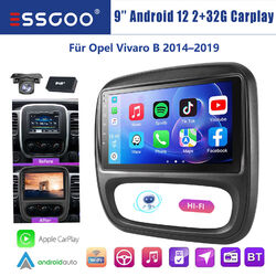 Autoradio CarPlay Android 12 DAB+ GPS BT KAM WIFI Für Opel Vivaro B Fiat Talento