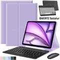 Für iPad 10 9 8 7th Air 6 5 4 3 Pro 11 QWERTZ Bluetooth Tastatur Hülle mit Maus
