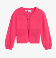 Neu Strickjacke Gr. 128/134 Dunkelpink Mädchen Strick-Jacke Strickpullover