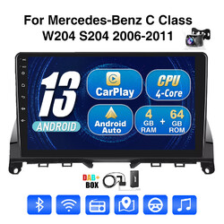 DAB+ Carplay Autoradio Für Benz C-Klasse W204 06-2011  GPS Cam Android 13 4+64G
