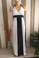 Seablue * weiches Maxikleid Jersey Kleid Neckholder Sommerkleid * Gr. 38  40 42