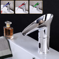 Silber LED Infrarot Sensor Wasserhahn Bad Wasserfall Waschtischarmatur 3 Farben