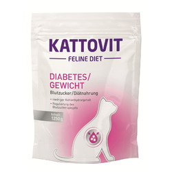Kattovit Feline Diets DIABETES/ÜBERGEWICHT 4x1250 g Trockenfutter mit L-Carnitin