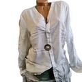 Sheego Bluse Tunika Hemdbluse Gr. 44 bis 58 Weiß weich fallend Übergröße (1 703)
