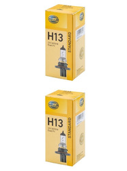 2x HELLA STANDARD H13 HALOGEN GLÜHLAMPEN 12V 60/55W P26.4T | 8GJ 008 837-121
